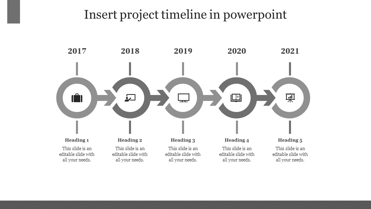 Free - Download Unlimited Insert Project Timeline in PowerPoint Slide